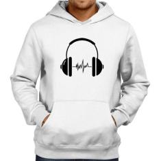 Moletom Headphone Batimentos - Foca na Moda, Branco, M