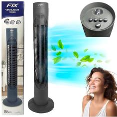 Ventilador de Chão Torre Silencioso 3 Velocidades Calor Verão Ar Refrescante 86cm 