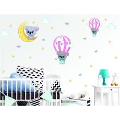 Adesivo De Parede Coala Balões E Lua - Ra Personalize