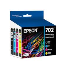 EPSON T702 DURABrite Ultra tinta padrão de capacidade preta e colorida - pacote combo de cartucho (T702120-BCS) para impressoras Epson WorkForce Pro selecionadas