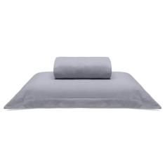 Jogo De Cama Buettner Solteiro King Malha 100% Algodão Liso 2 Peças Image Cinza
