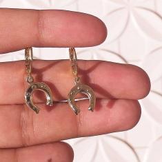 Brinco De Argolinha Ferradura Country Folheado A Ouro 18K