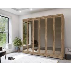 Guarda Roupa 06 Portas e 06 Gavetas Enna Com 06 Portas Vidro Reflecta-