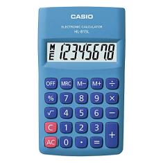 Calculadora de Bolso Vertical com Visor 8 Dígitos, Casio, HL-815L-BU, Azul