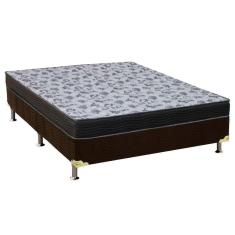 Cama Box Viúva: Colchão Anatômico Ortobom D33/ep Fort Tech Iso 100 + Base Crc Suede Brown(128x188)