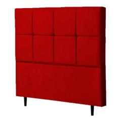 Cabeceira Casal Roma 140cm Para Cama Box Suede Vermelho - DS Móveis