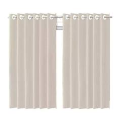 Cortina Blackout Bege Com Ilhós Bloqueio Total De Luz 280x250cm