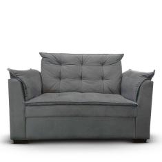 Sofá 2 Lugares Para Sala Moderno Confortável Andreia Suede Cinza