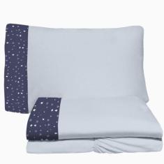 Jogo de Lençol 3 Peças Solteiro Especial King 96 Blue Stars Brilha Mal