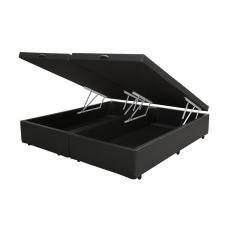 Base Box Baú King Bipartido Sp Móveis Sintético Preta