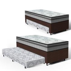 Cama Box com Colchao Espuma D33 Pillow In Anjos Ortosleep + Auxiliar de Espuma Unique Solteiro 88cm