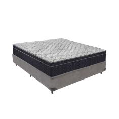 Conjunto Cama Box Viúvo e Colchão Airtech D45 Extra Firme Cinza