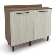 Balcão para Cozinha 2 Portas Evolution Plus Batrol Móveis Tannat/Legno Crema