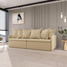 Sofá Retrátil e Reclinável 4 Lugares 260cm Dália Cabecasa Madeiramadeira Palha