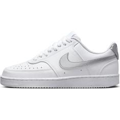 Nike Tênis feminino Court Vision Low Next Nature Damenschuhe, Branco, metálico, prata, branco, 36