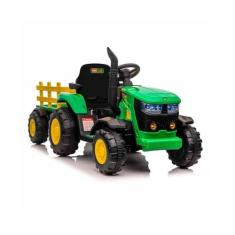 Trator Elétrico Infantil Verde E Amarelo 12V Com Carreta C/R - Zippy T