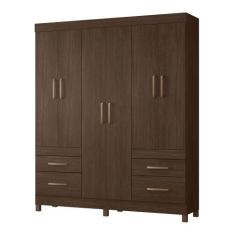 Guarda Roupa Casal 6 Portas Poema 64400 Ébano Touch Demóbile