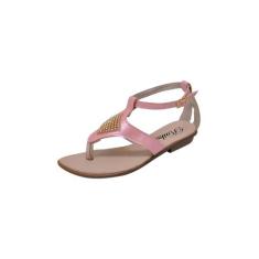 Sandália Infantil Menina Metalizada Salomé Strass Rosa - Raniel Calçad