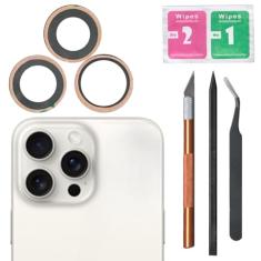 Substituição de vidro da lente traseira da câmera traseira 15 Pro Max para iPhone 15 Pro Max substituição de vidro da câmera com adesivo pré-instalado e kits de ferramentas de reparo