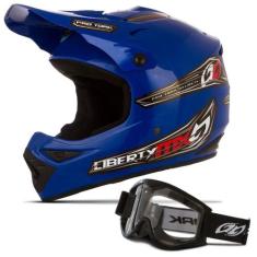 Capacete Motocross Off Road Liberty Mx Pro + Óculos 788 Preto - PRO TO