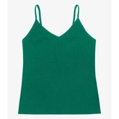 Blusa De Alça Feminina Ribana Canelada Rovitex Verde-Feminino
