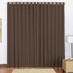 Cortina Blackout 2,00M X 1,70M Tabaco Tecido Blackout Corta Luz Sala Quarto Nova