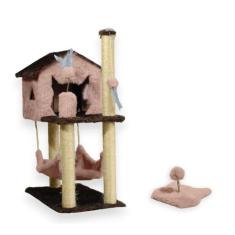 Casa Para Gatos Plataformas Rede Brinquedo Poste Sisal Bolinha Mola Ma