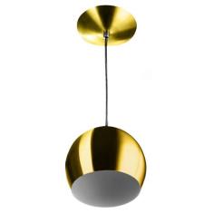Lustre Pendente Bola Pequena Alumínio 15cm Dourado - MARRYLUZ