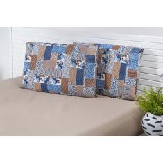 Jogo Lençol Solteiro King 2 Peças (2,10x1,10x30cm) 180 Fios Patchwork 