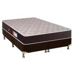 Cama Box King Castor Sleep Max D45 193x203x52 + Box Castor, Marrom, Ki