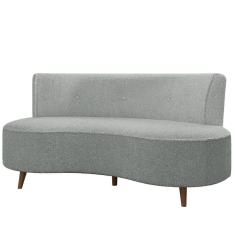 Sofá 2 Lugares para Sala Living 135cm Pés Palito Korah K04 Bouclê Cinza Escuro - Mpozenato