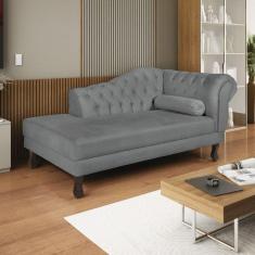 Diva Recamier Dora 160cm Lado Esquerdo Sintético Cinza