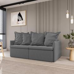 Sofá Retrátil e Reclinável 3 Lugares 200cm Dália Cabecasa Madeiramadeira Cinza
