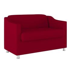 Sofá Namoradeira Sala De Espera Elegante Suede – Balaqui Cor:vermelho