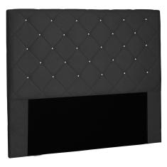 Cabeceira Estofada Cama Box Casal Tânia 140cm Suede Preto
