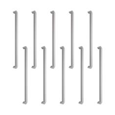 Kit 10 Puxadores Slim Para Móveis 256mm Trip Com Parafusos (Cromado Fosco)
