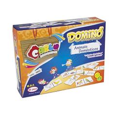 Carlu Brinquedos - Animais Domésticos Jogo Dominó, 3+ Anos, 28 Peças, Multicolorido, 3002
