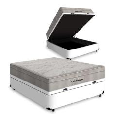Cama Box Com Baú Casal + Colchão De Molas Ensacadas - Ortobom - AirTec