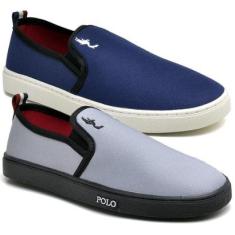 Kit 2 Pares Tênis Slip On Masculino Lona Dia a Dia Casual-Masculino