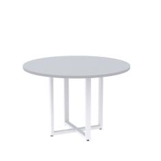 Mesa de Reunião Redonda 100cm Mrr1100p25tub Cinza/Branco