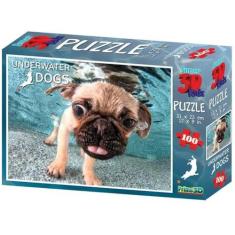 Jogo Quebra Cabeça Pug /100 Peças Brinquedo +5 anos Cachorrinho Multik