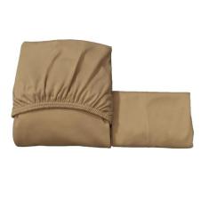 Lençol Solteiro Com Elástico Liso + Fronhas - JGM CONFECÇÕES, BEGE