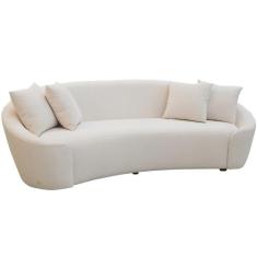 Sofá 3 Lugares Orgânico Sala de Estar Living 250cm Adam T03 Veludo Beg