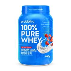 Whey 100% Pure Protein Concentrado Probiótica 900g, IOGURTE COM MORANG