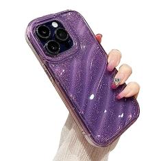 Cutecasee Capa de telefone compatível com iPhone 15 Pro para mulheres/meninas, com glitter, ondulação de água, transparente, antiarranhões, à prova de choque, macia, cacheada, ondulada, para iPhone 15