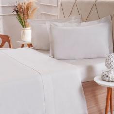 Jogo de Cama Casal 200 Fios Liso 4 Pçs 140x190x35