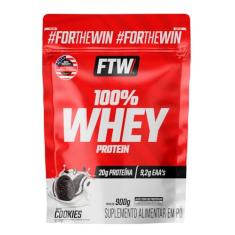 FTW 100% Whey Protein com Proteína Concentrada WPC, Suplemento Alimentar Pós-Treino em Pó com Fonte de Proteína do Soro do Leite, Alto Valor Biológico, Sem Glúten – Refil 900g (Cookies)