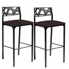 Kit 2 Banquetas Gourmet Marrom - GAT MAGAZINE