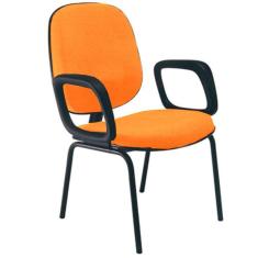 Cadeira Com Braços Diretor Para Escritório Linha Uno Laranja