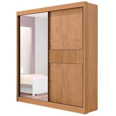 Guarda Roupa Athenas Ripado Solteiro 2 Portas 3 Gavetas D Doro Cor Cinamomo